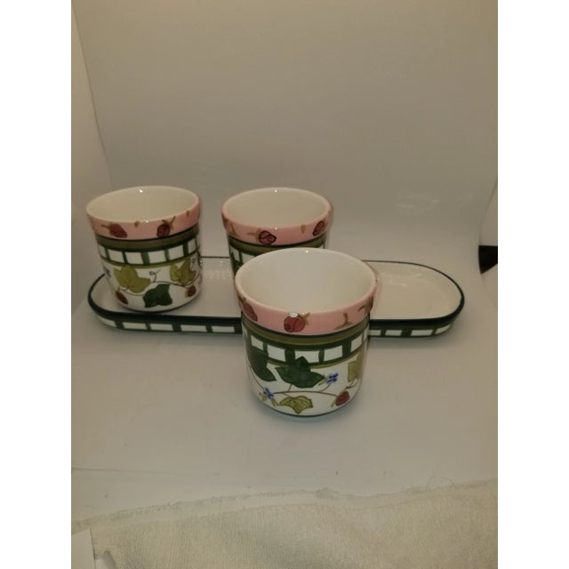 American 1980s Lenox Summer Terrace Herb Planter Set with Tray- 4 Pieces For Sale - Image 3 of 6
