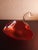 Red Vintage Crackled Red Art Glass Heart Shaped Swan Figurine Catchall For Sale - Image 8 of 8