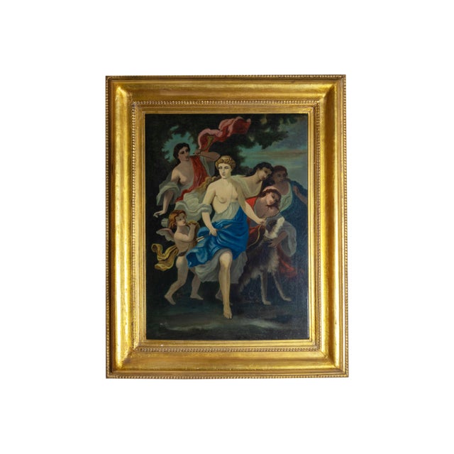 Gold Diana, Urania & Calliope, 19th Century, Oil Painting, Framed For Sale - Image 8 of 8