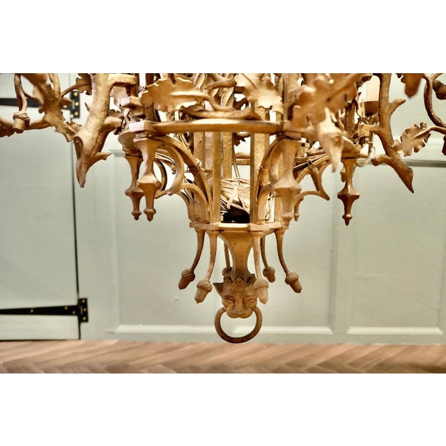 Very Large Gothic Gilt Church Chandelier, 1900s For Sale - Image 4 of 8