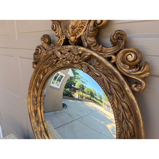 Large Federal Giltwood Eagle Convex Mirror, 20th Century For Sale In South Bend - Image 6 of 14