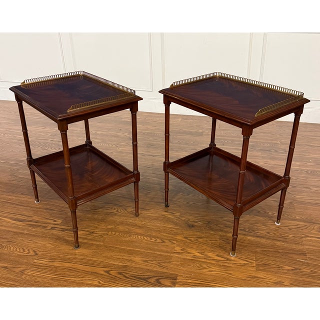 Pair of Mahogany End Tables by Leighton Hall - Showroom Samples For Sale In Atlanta - Image 6 of 15