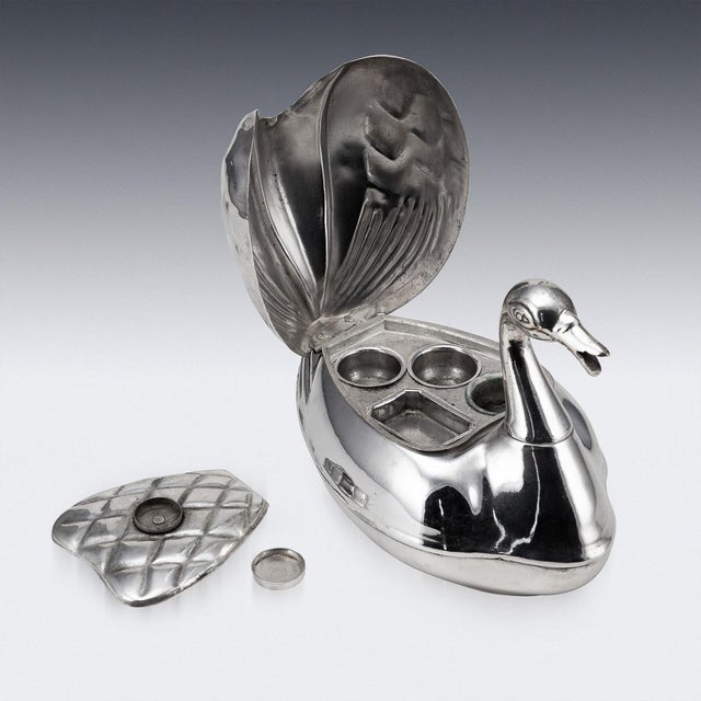 Vintage Chrome-Plated Duck Paint Box, 1950s, Set of 4 For Sale - Image 10 of 14