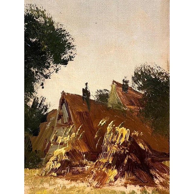 Unknown Artist, Hayfield, Oil on Canvas For Sale - Image 6 of 12