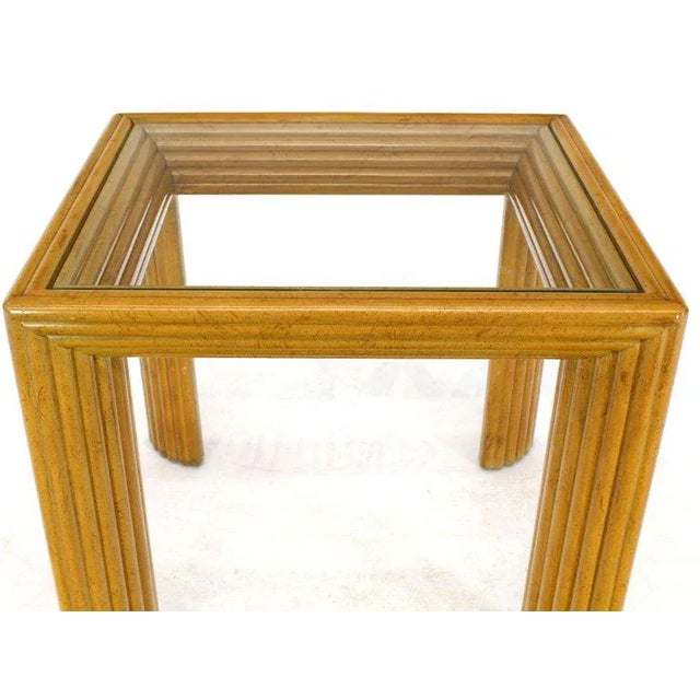 Light Yellow Solid Blond Birch Rectangular Occasional Side Table Stand For Sale - Image 8 of 10