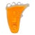 Late 20th Century Ion Tamaian Postmodern Orange Blown Art Glass 20" Large Abstract Face Sculpture For Sale