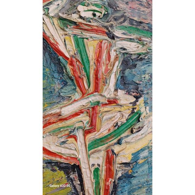 Mid 20th Century Vintage Framed Heavy Impasto on Canvas Painting of Ballerina by Bosco For Sale - Image 5 of 5