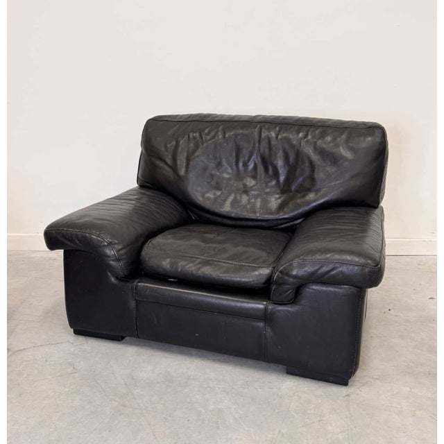 Vintage Chair in Black Leather from Roche Bobois, 1990 For Sale - Image 9 of 9