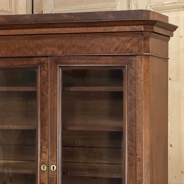 Burnt Umber 19th Century Louis Philippe Period Walnut Bookcase For Sale - Image 8 of 18