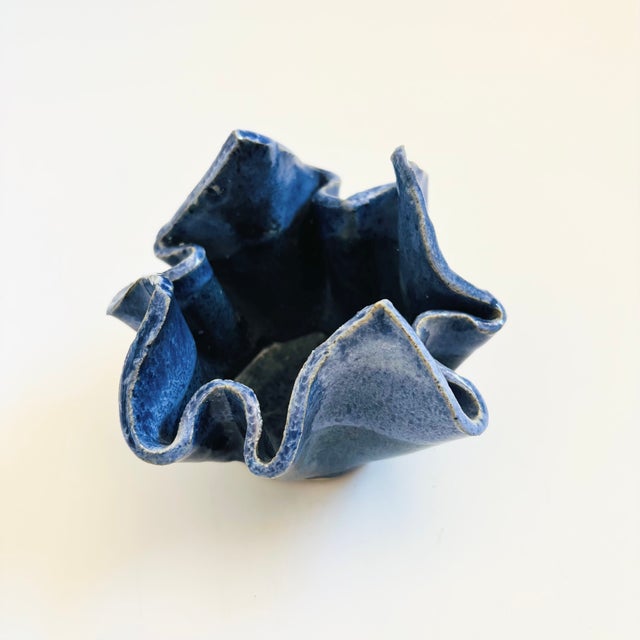Contemporary Handkerchief Pottery Bowl For Sale - Image 3 of 11