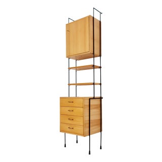 Mid-Century Modern Shelving Unit in Ash Wood by Hilker for Omnia, Germany, 1960s For Sale