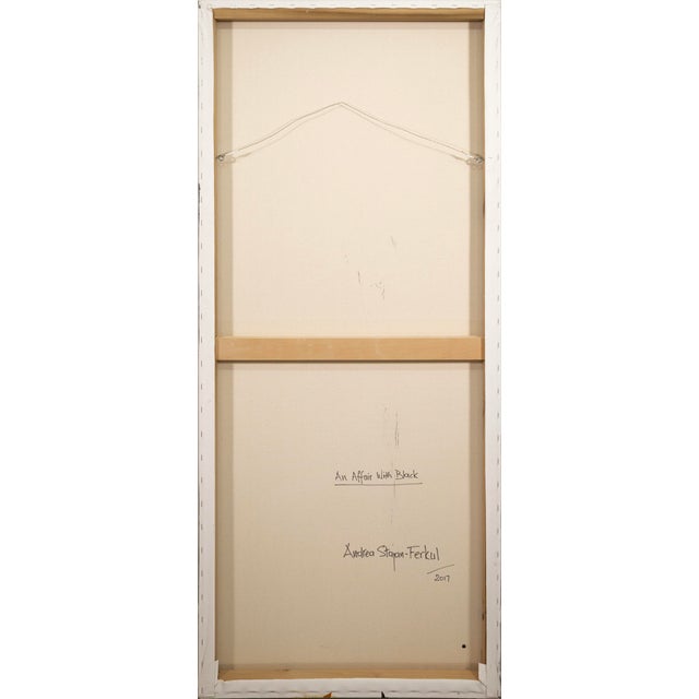 Paint Andrea Stajan-Ferkul an Affair With Black Signed Mixed Media Painting on Canvas For Sale - Image 7 of 8