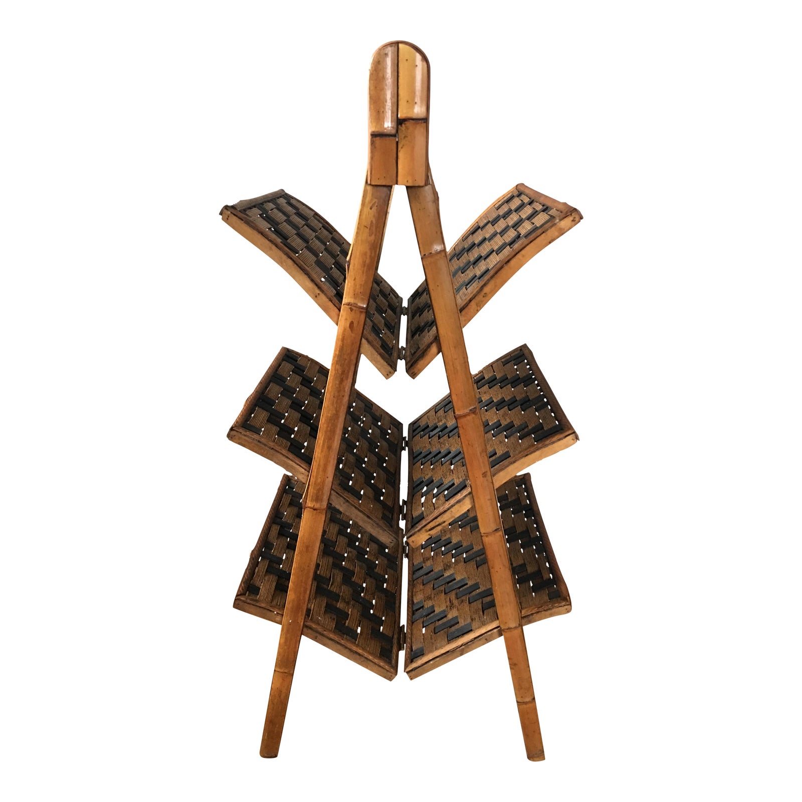 Rattan Wicker 3 Tier Magazine Rack Chairish
