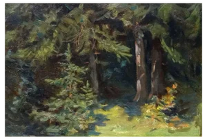 Indrikis Zeberins, In the Forest, 20th Century, Oil on Cardboard