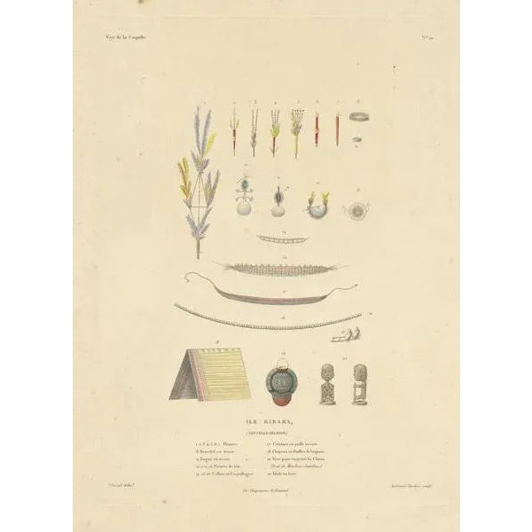 Duperrey, Illustration of Jewellery, Belts and Other Items from Birara, New Ireland, Print For Sale - Image 3 of 6