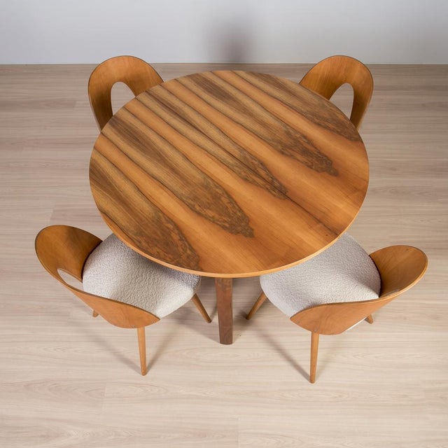 Walnut Dining Set by Antonín Šuman, 1960s, Set of 5 For Sale - Image 4 of 15