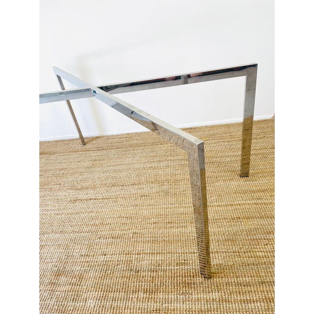 Vintage 1970s Milo Baughman Style Chrome X Base Mid Century Modern Chrome Dining Table Base For Sale - Image 9 of 10