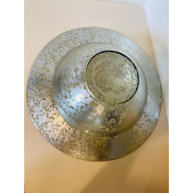 Large Green Glass Bowl & Candleholders, Spain For Sale - Image 13 of 13
