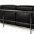 Animal Skin LC 2 3-Seater and 2-Seater Sofas in Black Leather by Le Corbusier for Cassina, Set of 2 For Sale - Image 7 of 18
