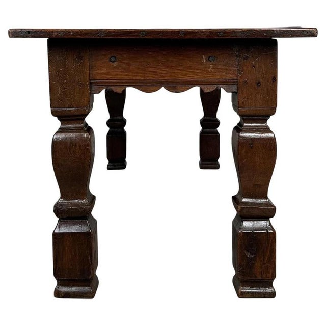 Wood Antique Oak Refectory Table, England For Sale - Image 7 of 8