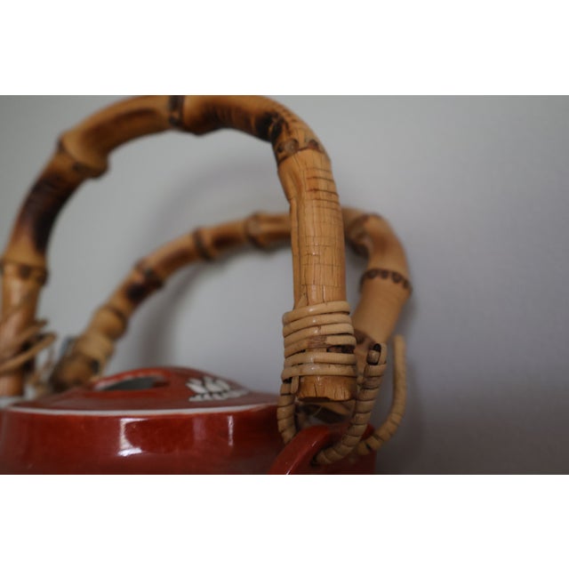 Mid 20th Century Japanese Porcelain Tea Set Hand Painted in Hong Kong - Set for 3 For Sale In Nashville - Image 6 of 12