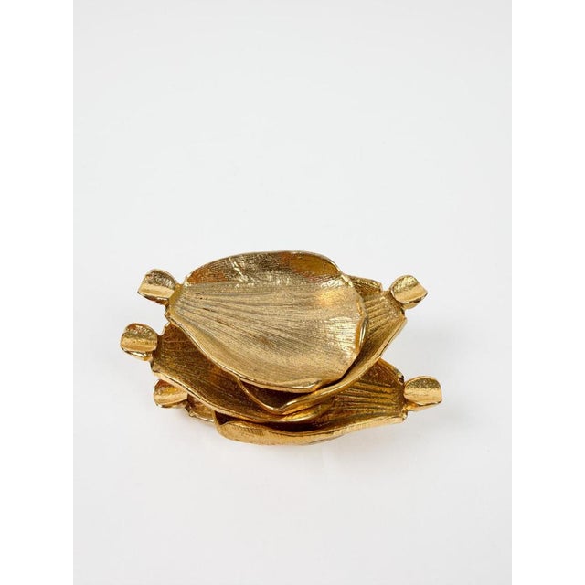 Vintage Brass Metal Flower Ashtray in the style of Gucci with Removable Petals, 1970s For Sale - Image 12 of 17