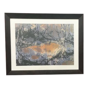 Vintage Original Abstract Lithograph Organic Modern 80s