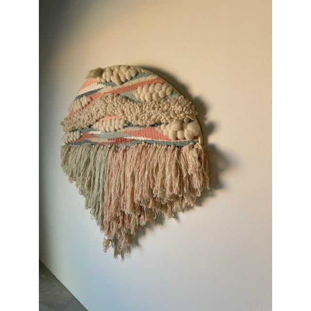 Large Vintage Organic Boho Chic Handmade Macrame Wall Art Hanging For Sale In Miami - Image 6 of 12