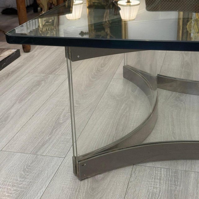 Mid-Century Modern Chrome and Acrylic Coffee Table by Alessandro Albrizzi, 1970 For Sale - Image 4 of 8