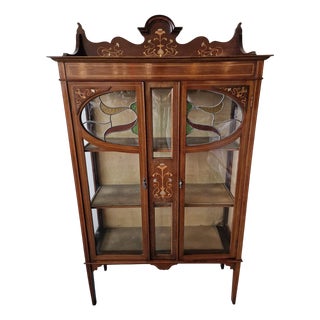 Art Nouveau Display Case in Mahogany For Sale