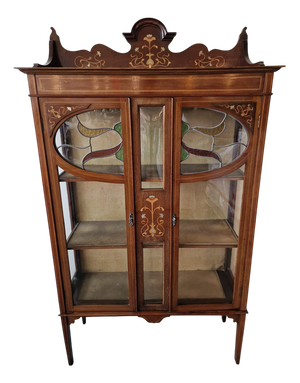 Art Nouveau Display Case in Mahogany