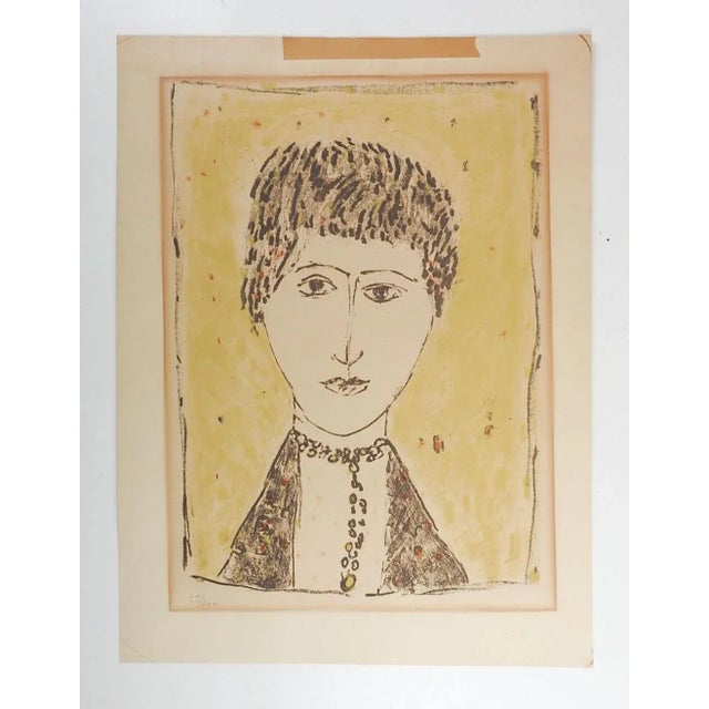 Vintage Mid Century Zoran Antonio Music Portrait Lithograph For Sale - Image 4 of 5