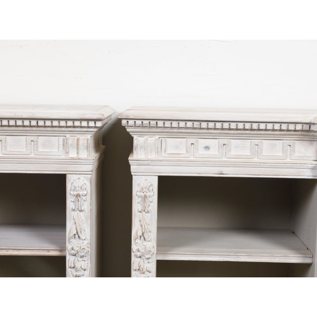 19th Century Pair of English 19th Century Neoclassical Style Painted and Carved Pine Shelves For Sale - Image 5 of 11
