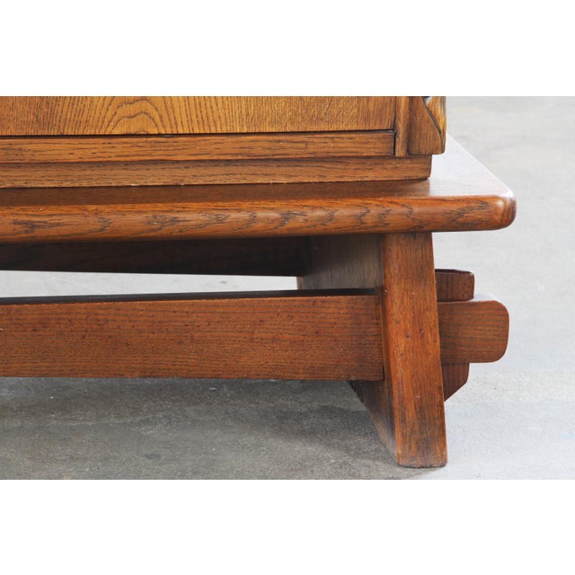 Wood Vintage Baroque Brutalist Danish Oak Cabinet, 1960s For Sale - Image 7 of 18