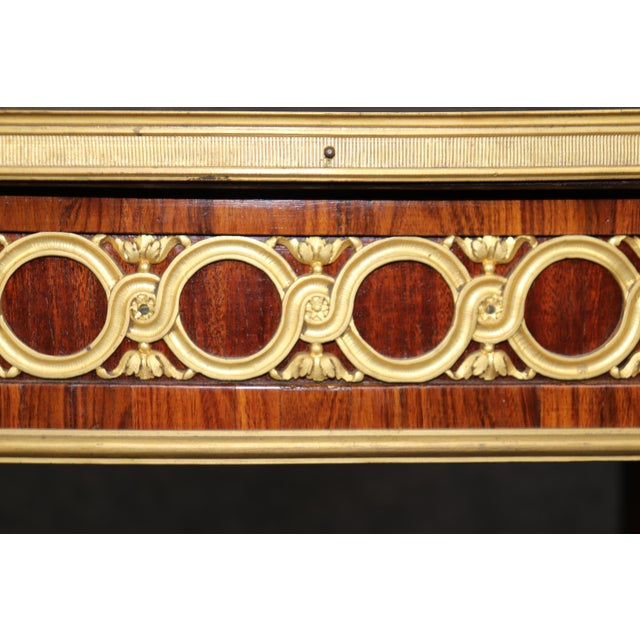 French Superb Gold Dore' Bronze Ormolu Louis XV Marquetry Occasional or Tea Table For Sale - Image 3 of 11