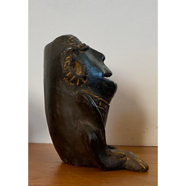 3 Brutalist Clay Figures South American Mexican Pre Columbian Style Black Ware Musical Vintage / Antique For Sale - Image 11 of 17