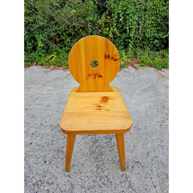 Brutalist Sculptural Chairs in Pine attributed to Gilbert Marklund, 1970s, Set of 4 For Sale - Image 6 of 12