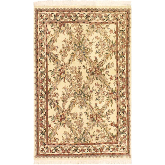 Shabby Chic Basan Pak-Persian Beige/Gray Wool Rug - 4'0'' X 6'2'' For Sale - Image 9 of 9