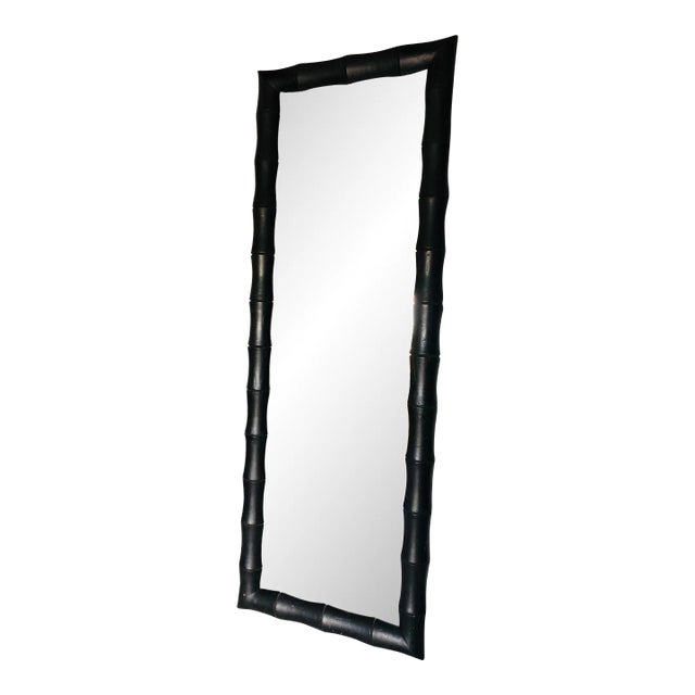 Monumental Italian Floor to Ceiling Bamboo Mirror in the Style of Maison Charles, 1970s For Sale