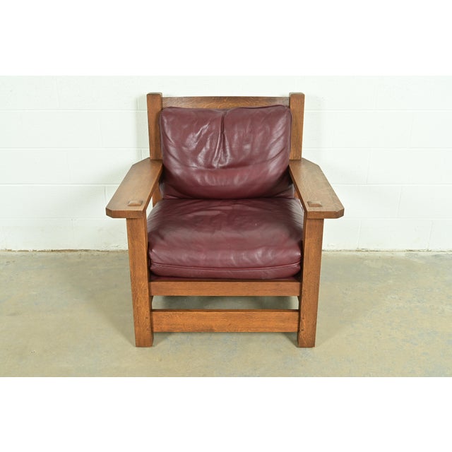Mission Stickley Mission Oak Arts & Crafts Eastwood Lounge Chair For Sale - Image 3 of 13