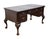 Sligh-Lowry Furniture Co. Sligh Furniture the Ellis Line Solid Mahogany Traditional Chippendale Style 58" Desk W. Tooled Leather Top For Sale - Image 4 of 12