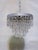 Mid-Century Modern Vintage Crystal Upside Down Waterfall Chandelier With Ornate Silver-Tone Rim For Sale - Image 3 of 10