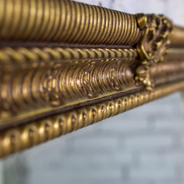 Late 20th Century Neoclassical Rococo Wall Mirror Rectangular Ornate Gilded Wood and Gesso Frame For Sale - Image 12 of 18