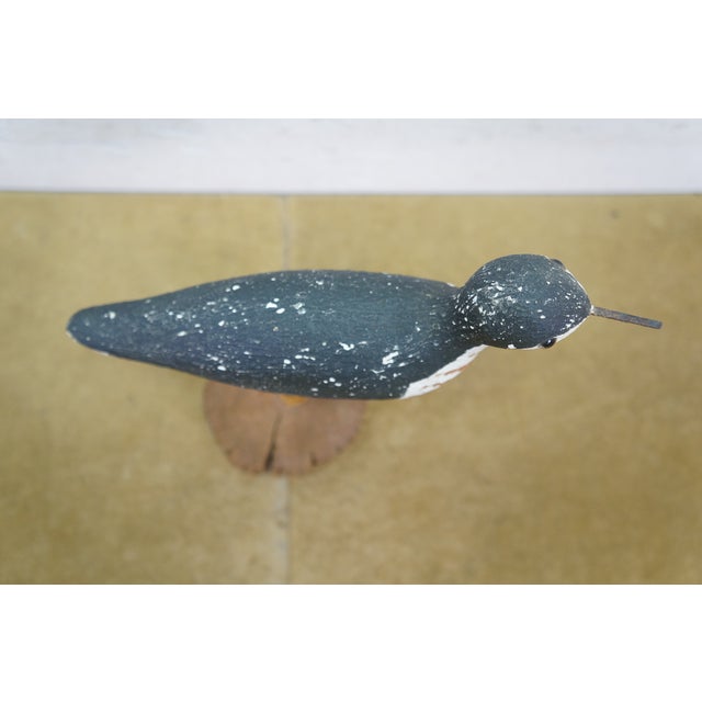 Wood Late 20th Century Richard Morgan Stilt Sandpiper Folk Art Figurine the Painted Bird Workshop 10" For Sale - Image 7 of 14