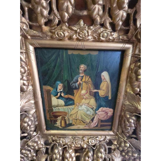 Orthodox Icon, 19th Century, Paint on Panel, Framed For Sale - Image 9 of 12