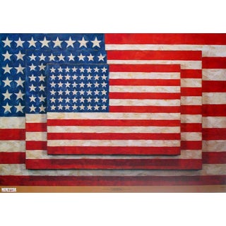 Jasper Johns "Three Flags" 2004 Poster For Sale