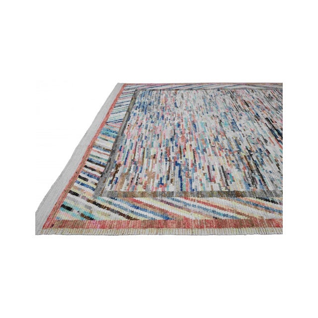 Multicolor Modern Wool Rug For Sale In Los Angeles - Image 6 of 8