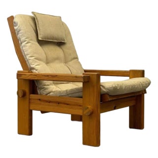 1970s Swedish Yngve Ekstrom Pine Dymling Lounge Chair For Sale