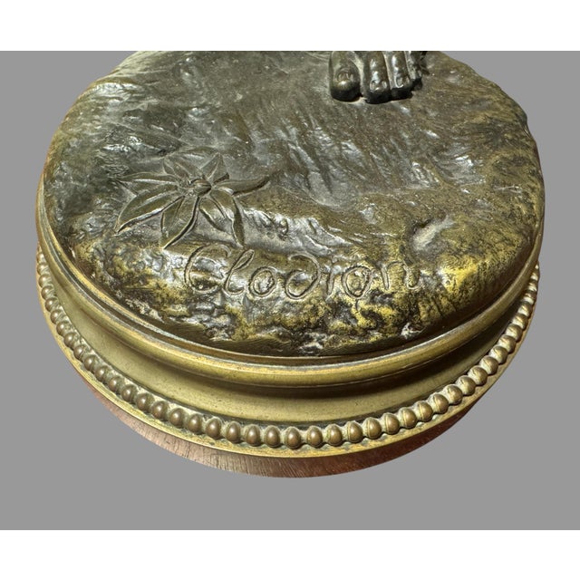 Antique Victorian Clodion 13.5" Figural Bronze Statue Sculpture Musician For Sale - Image 4 of 8