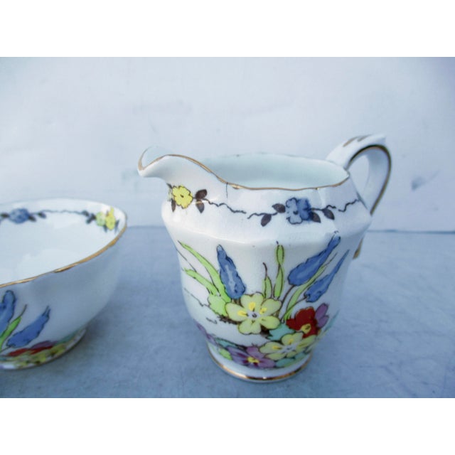 English 1930s Crown Staffordshire Demitasse Sugar and Creamers Set- 3 Pieces For Sale - Image 3 of 8